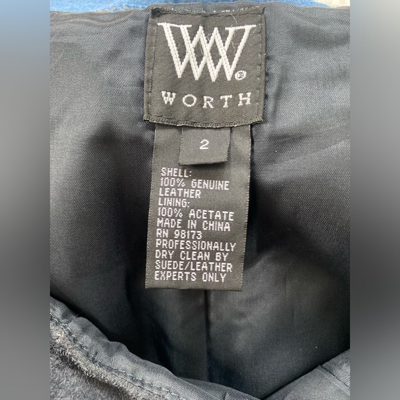 MIDI A-LINE Leather skirt by Worth - Picture 4 of 7